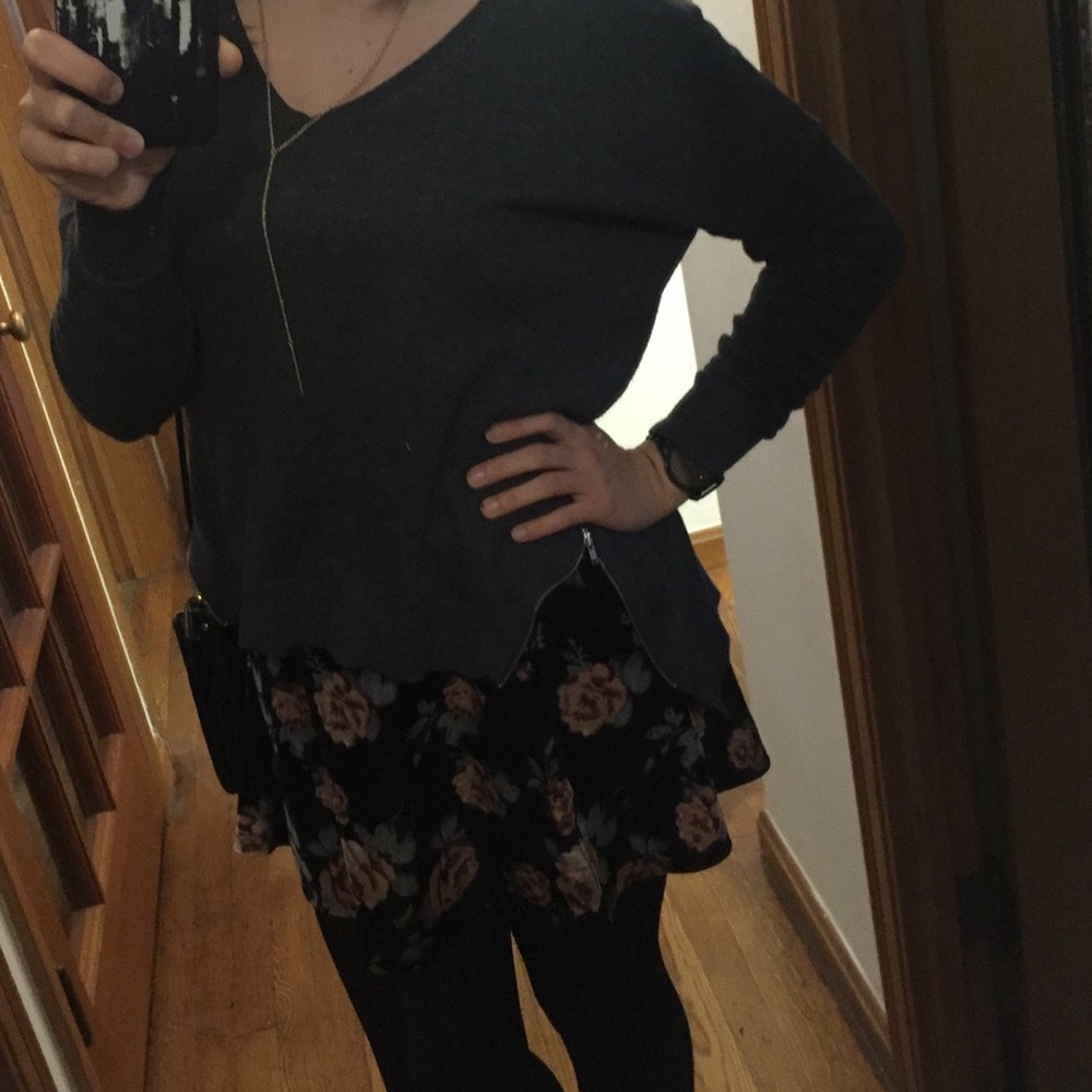 Floral Velour Skater Skirt